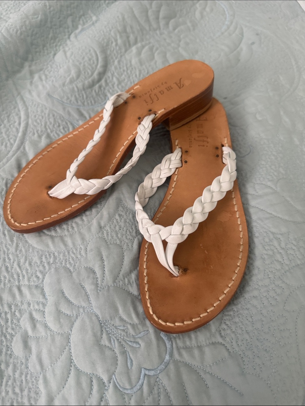 Amalfi white leather sandal